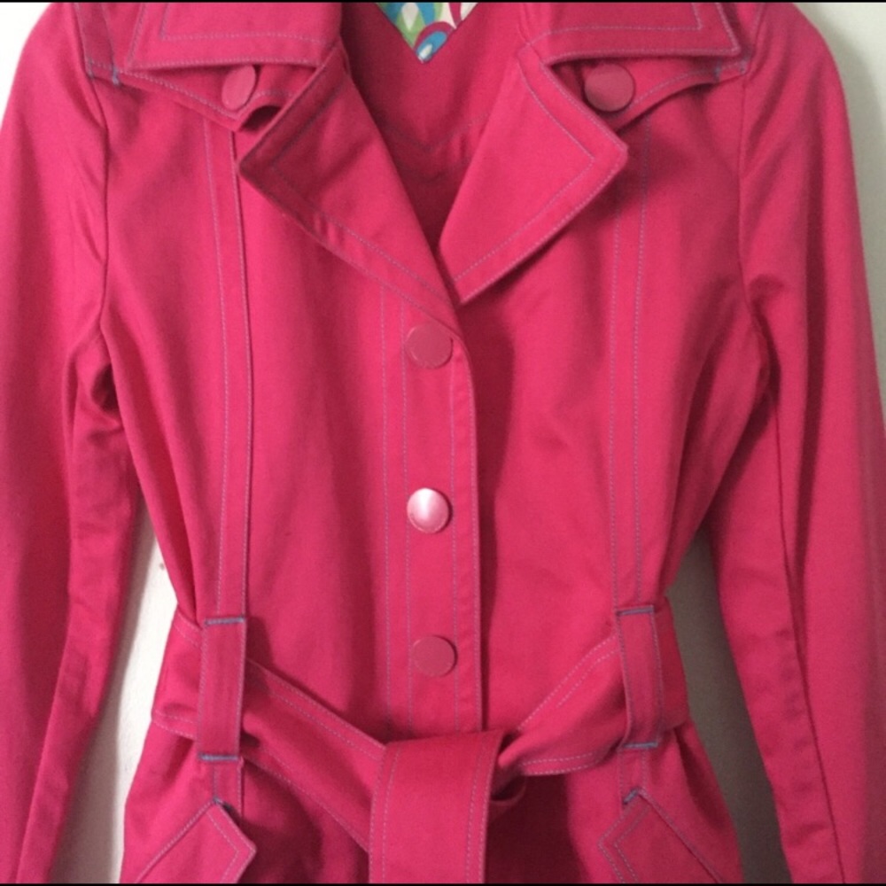 Tommy Jeans Pink Belted Trench Coat - Picture 5 of 8
